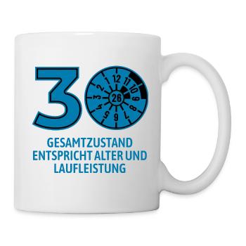 HU Februar 2026 - 30 Jahre - Geburtstag Geschenk - Tasse - Weiß - Rechts