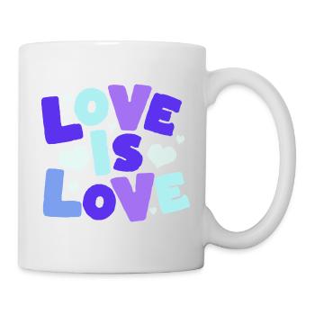 Love is Love Pastel Hearts - Tasse - Weiß - Rechts