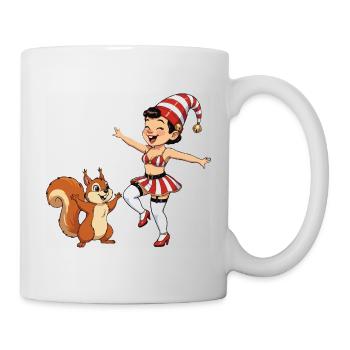 Leprechaun girl with squirrel - Mug - white - Right