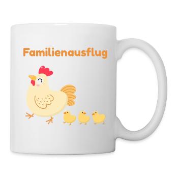Familienausflug – Süße Hühnerfamilie - Tasse - Weiß - Rechts