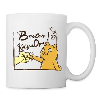 Chat Grand-père Cadeau Chats Grand-père Amoureux des chats - Mug blanc - blanc - Droite