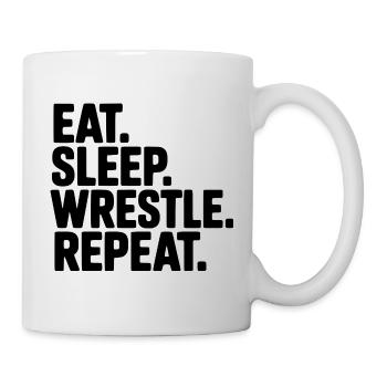 Mange. Dors. Lutte. Répétez. - Mug blanc - blanc - Droite