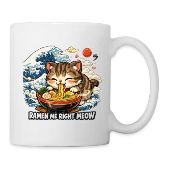 Kawaii Neko Ramen Cat Noodle Anime - Mug - white - Right