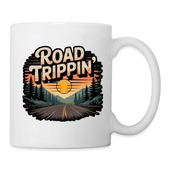 Road Trippin Retro Vintage Sunset Adventure - Tasse - Weiß - Rechts