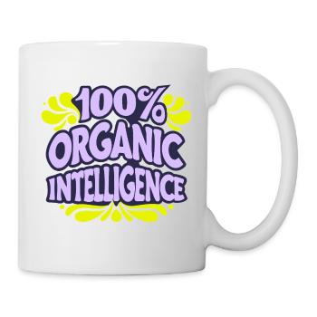 100% Organic Intelligence, Not an AI - Mug - white - Right
