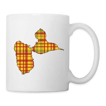 Guadeloupe-Karte Madras-Stil Geschenk Gwada 971 - Tasse - Weiß - Rechts