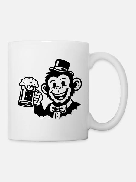 Affe Bräutigam Junggeselle - Tasse - Weiß