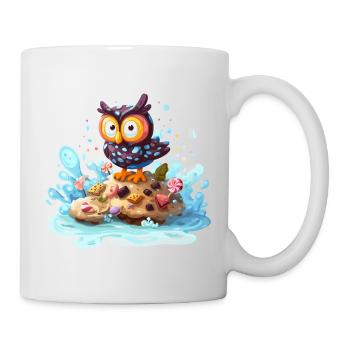 Euleninsel mit Naschwerk - Tasse - Weiß - Rechts