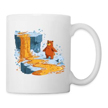Bär am Lavastrom auf Eis - Tasse - Weiß - Rechts