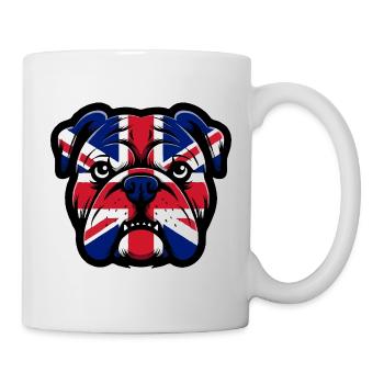 Union Jack Bulldoggen-Porträt - Tasse - Weiß - Rechts