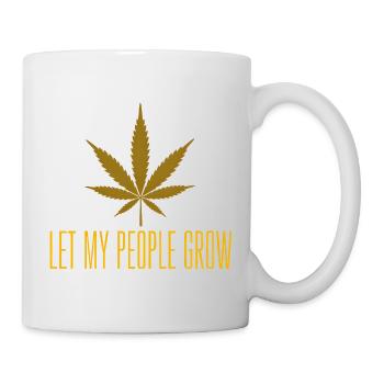 Golden Cannabis Leaf Let My People Grow - Mug - white - Right