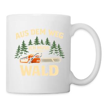 Kettensäge Motorsäge Lustig Holzfäller Geschenk - Tasse - Weiß - Rechts