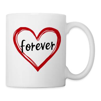 Valentinstag rotes Herz rot Geschenk Valentinstag - Tasse - Weiß - Rechts