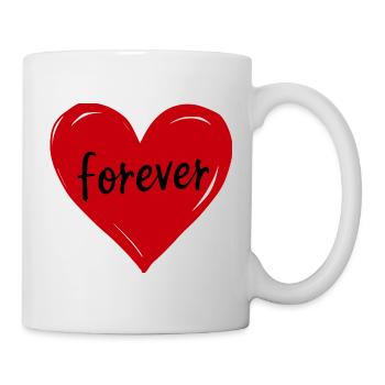 Valentinstag rotes Herz rot Geschenk Valentinstag - Tasse - Weiß - Rechts