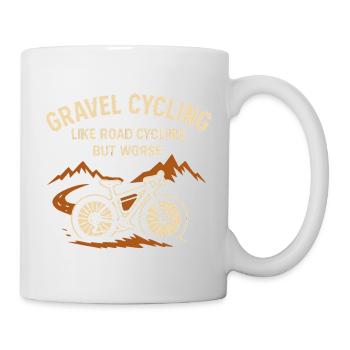 Gravel Cycling Bergfahrt - Tasse - Weiß - Rechts