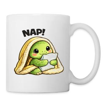 Kuschelige Schildkröte unter Decke - Tasse - Weiß - Rechts