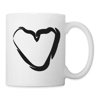 Hand-drawn heart motif - Mug - white - Right