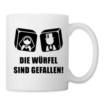 Die Würfel Sind Gefallen! JGA Hochzeit Brautpaar B - Tasse - Weiß - Rechts