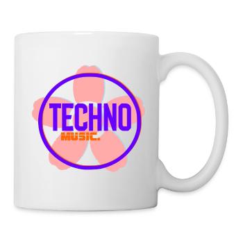 Logo néon Techno Circle - Mug blanc - blanc - Droite