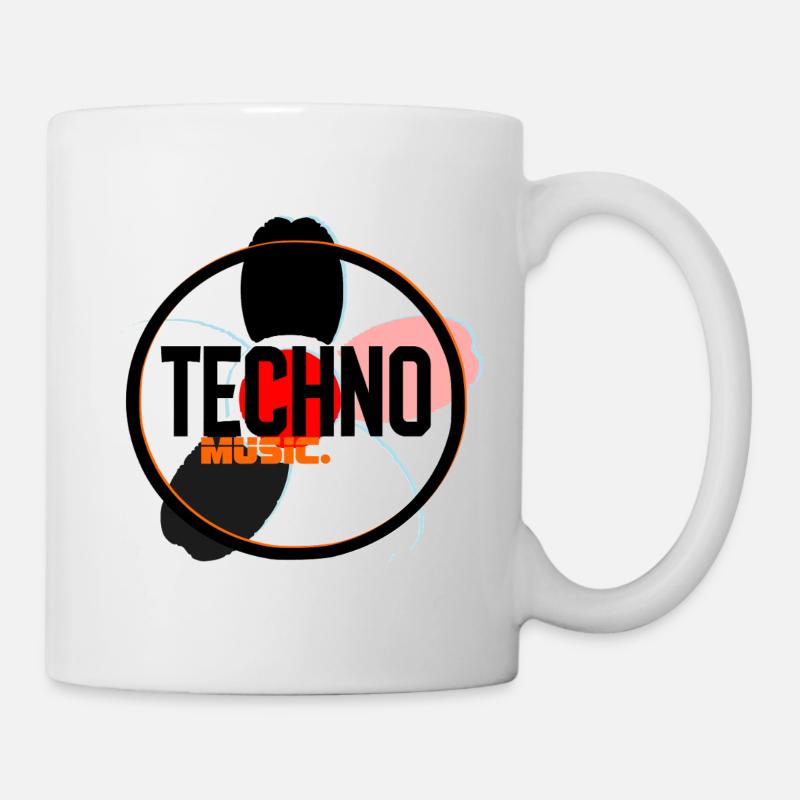 Techno Music Circle Logo - Tasse - Weiß
