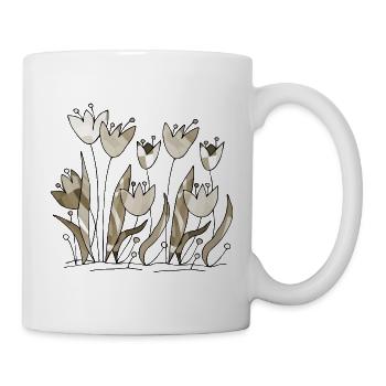Blumen - Tasse - Weiß - Rechts