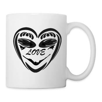 Herzhand Silhouette Vintage - Tasse - Weiß - Rechts