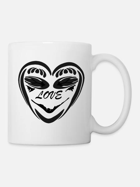 Heart Hand Silhouette Vintage - Mug - white