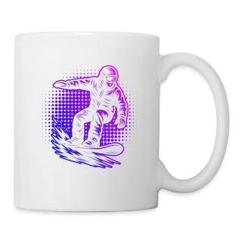 Klassisches Snowboard Motiv - Tasse - Weiß - Rechts