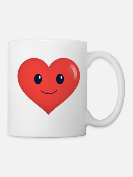 Heart Smiles Form Red - Mug - white