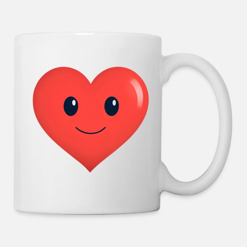 Heart Smiles Form Red - Mug - white