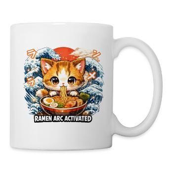 Kawaii Katze Ramen Nudeln Anime Katze - Tasse - Weiß - Rechts