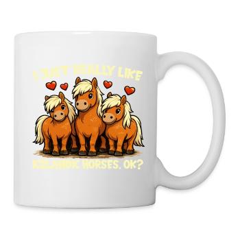 Motif de cheval en éventail de cheval islandais mignon - Mug blanc - blanc - Droite