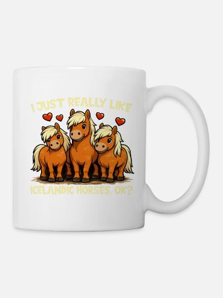 Isländisches Pferd Fan Niedliches Pferdemotiv - Tasse - Weiß