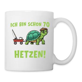Cadeau du 70e anniversaire de la Tortue - Mug blanc - blanc - Droite
