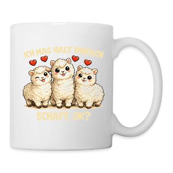 Schafe Comic Motiv mit Herz und lustigem Spruch - Tasse - Weiß - Rechts