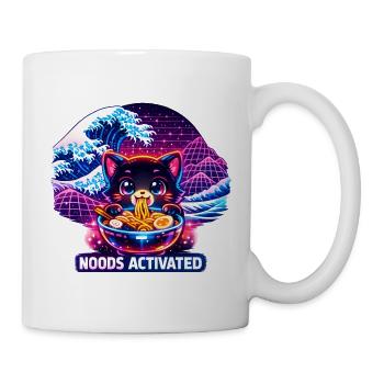 Ramen Noodles Cat Lover Retro Kawaii Cats - Mug - white - Right