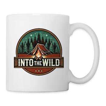 Into The Wild Camping Natur Lagerfeuer Outdoor - Tasse - Weiß - Rechts