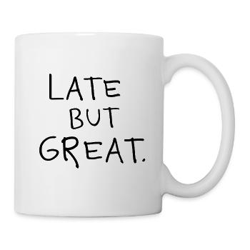 En retard mais super – Drôle de dire : manque de ponctualité - Mug blanc - blanc - Droite