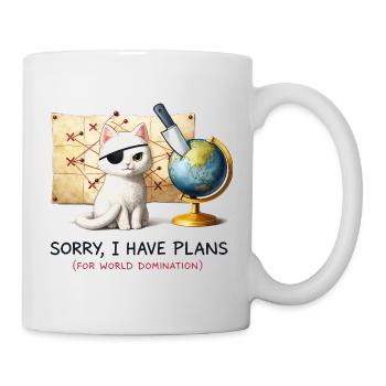 Plans de domination du monde de Evil Cat - Mug blanc - blanc - Droite