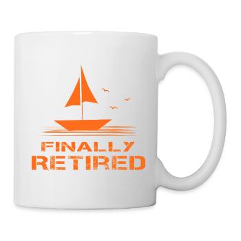 Enfin, pensionnaire de retraite de voilier orange - Mug blanc - blanc - Droite