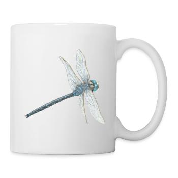 Illustration de libellule sarcelle - Mug blanc - blanc - Droite
