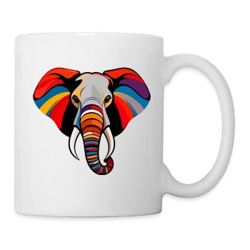 Colorful Elephant Head Art Pop Art Elephant Motif - Mug - white - Right