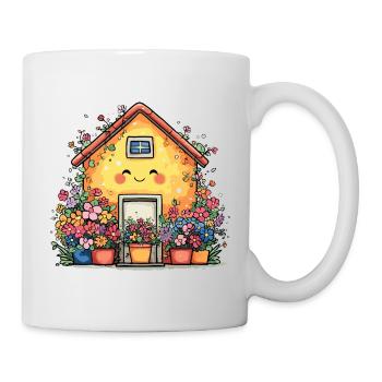 Maison fleurie cosy - Mug blanc - blanc - Droite