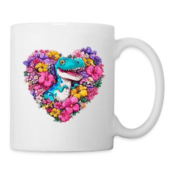 Cœur de Fleur de Dino - Mug blanc - blanc - Droite