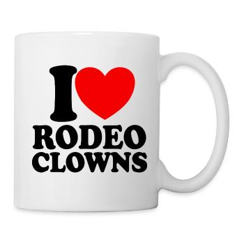 I Love Rodeo Clowns, Red Heart Rodeo Clowns - Mug - white - Right