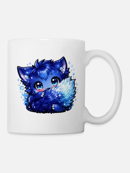 Design du Chibi du Renard Glace Bleu - Mug blanc - blanc