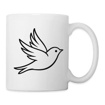 Dove of Peace Silhouette - Mug - white - Right