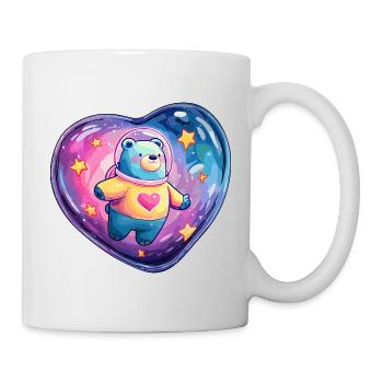 Herzplanet Bär im Raumanzug - Tasse - Weiß - Rechts