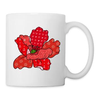 Roter_Mustermohn - Tasse - Weiß - Rechts