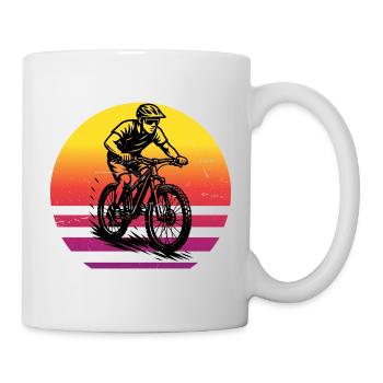 Motif emblématique du VTT - Mug blanc - blanc - Droite